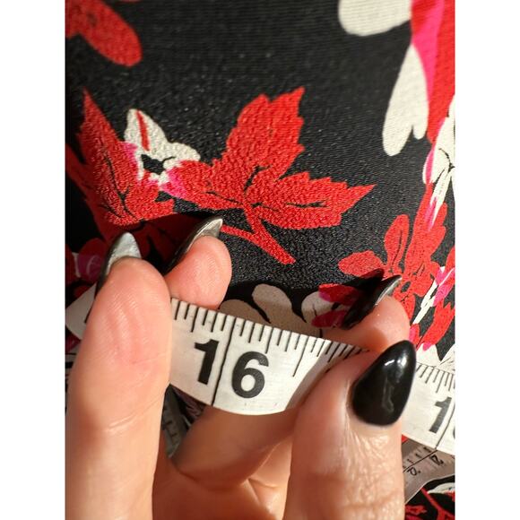 90s Vintage Dress Womens 4 Black Mini Red Floral Laundry Shelli Segal - Picture 10 of 10